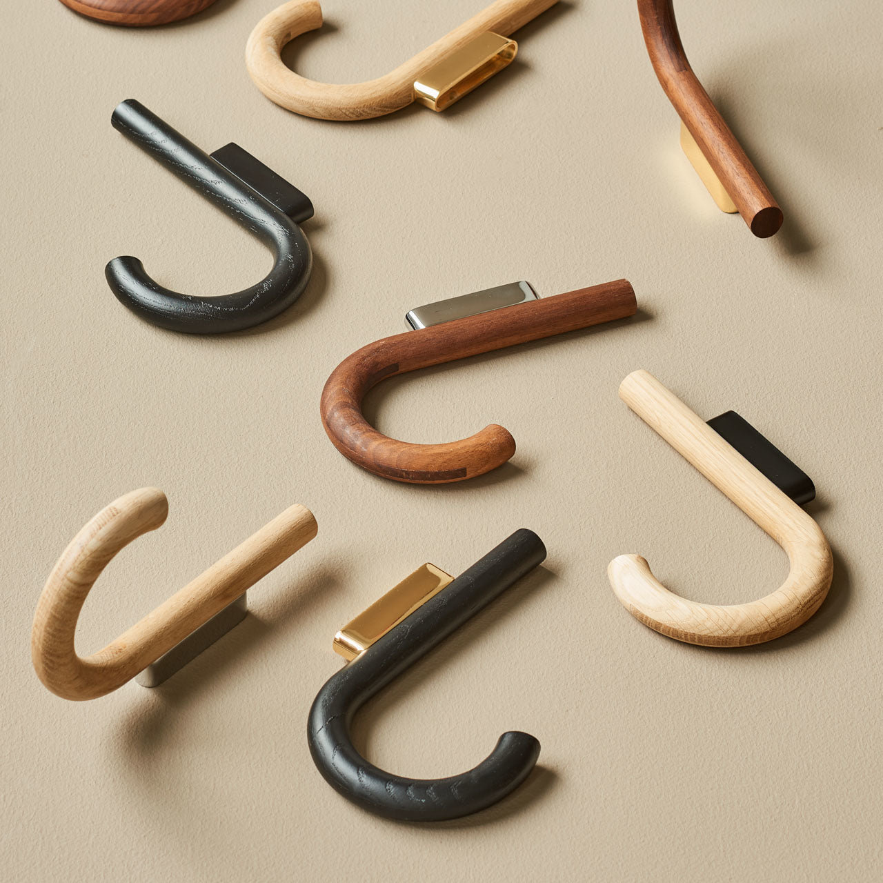 Hook knage valnød/ krom - 2. sortering
