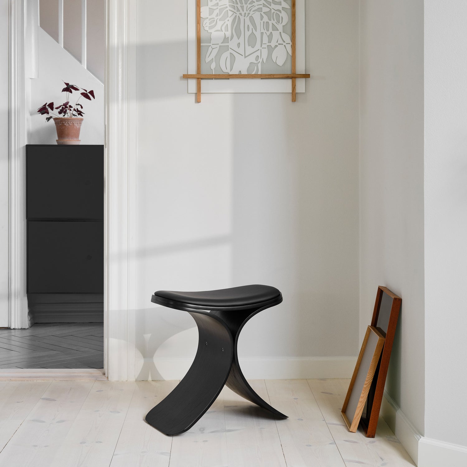 Luno skammel sort eg/ sort læder