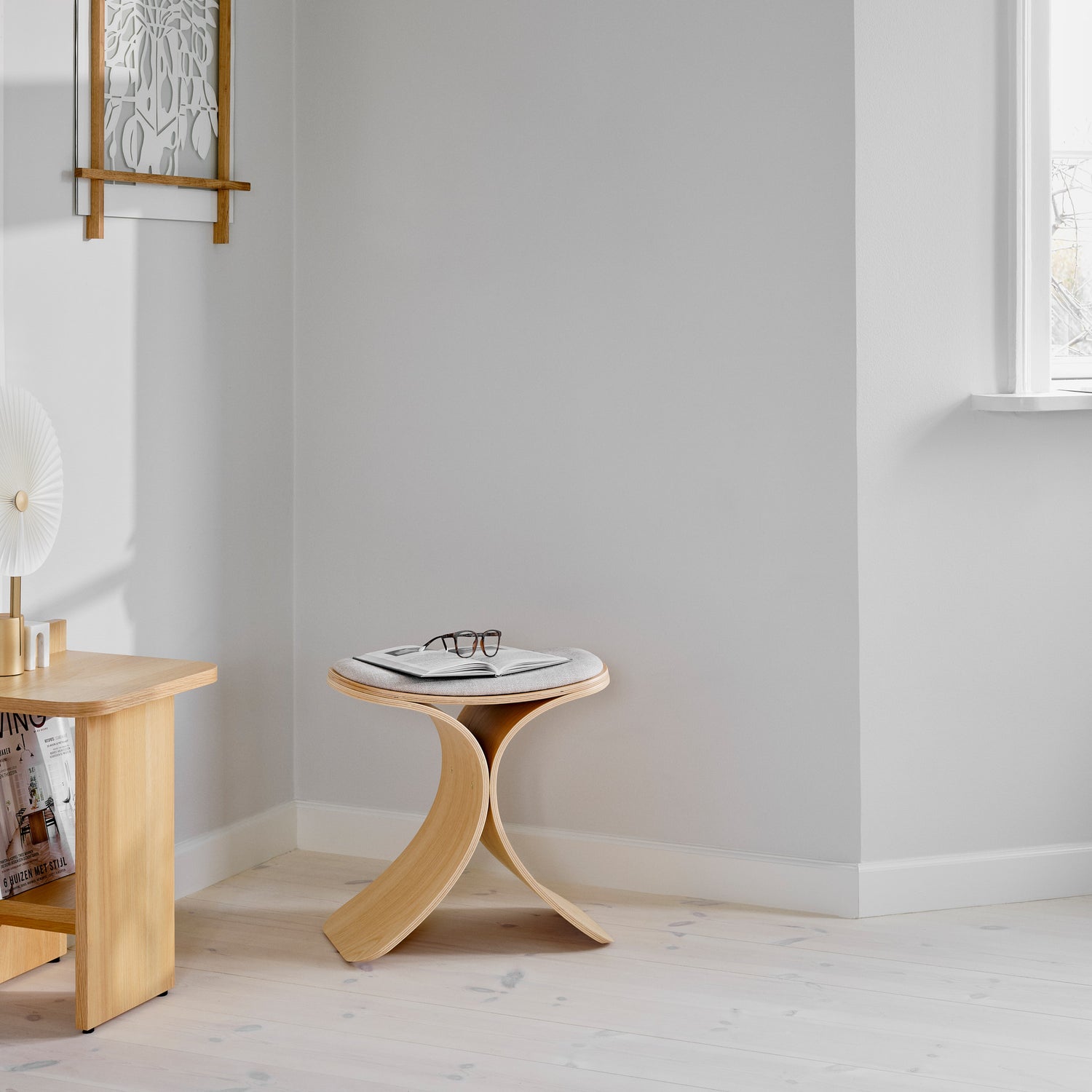 Luno skammel eg/ beige tekstil