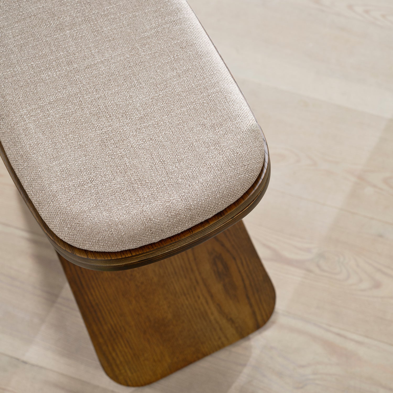 Luno skammel mørk eg/ mørk beige tekstil