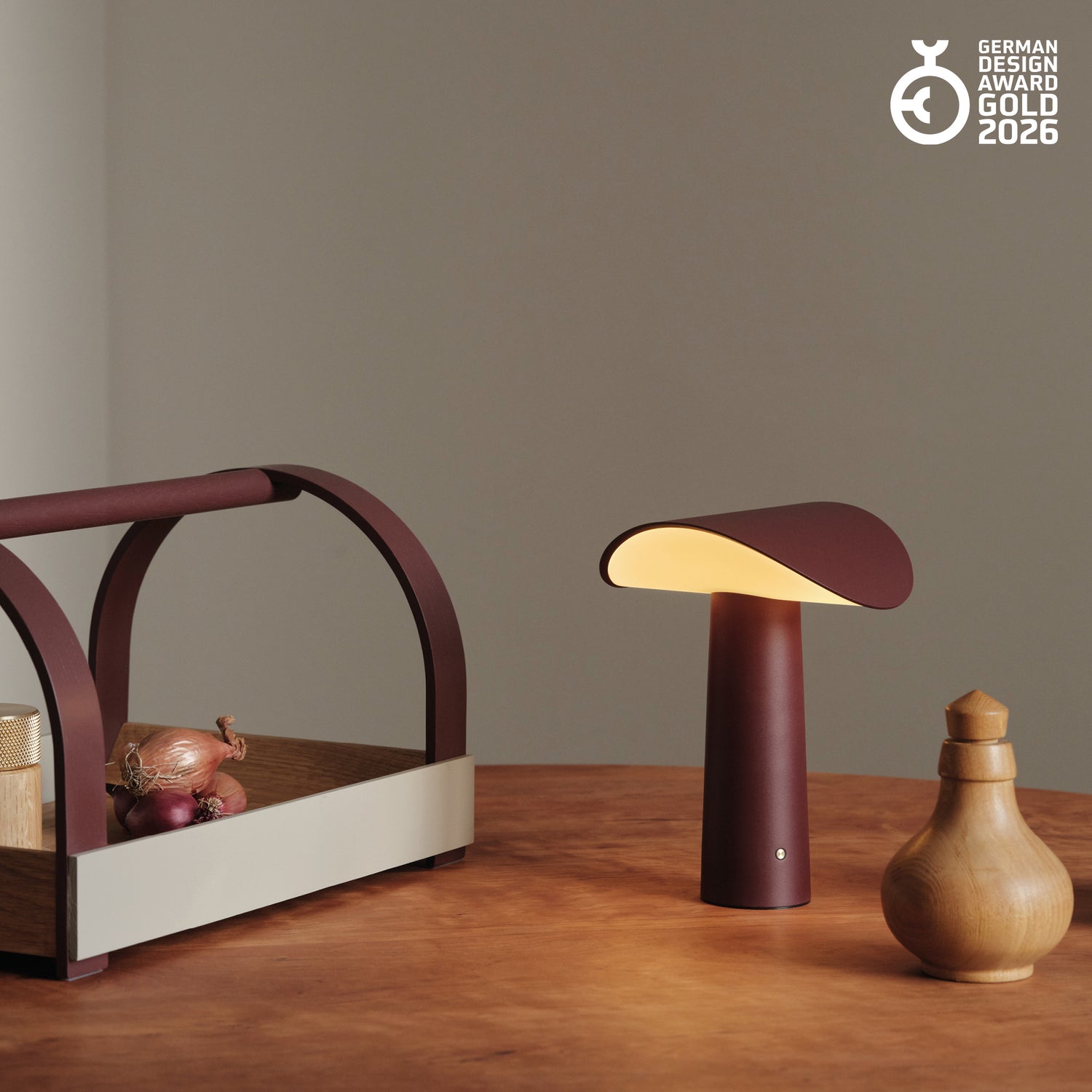 Lium portable bordlampe burgundy