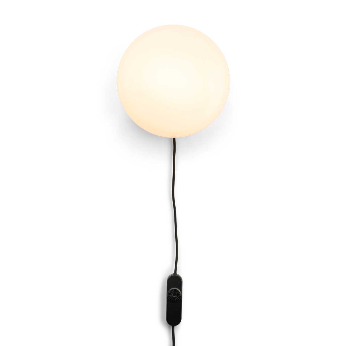 Opa væglampe opal glas / sort