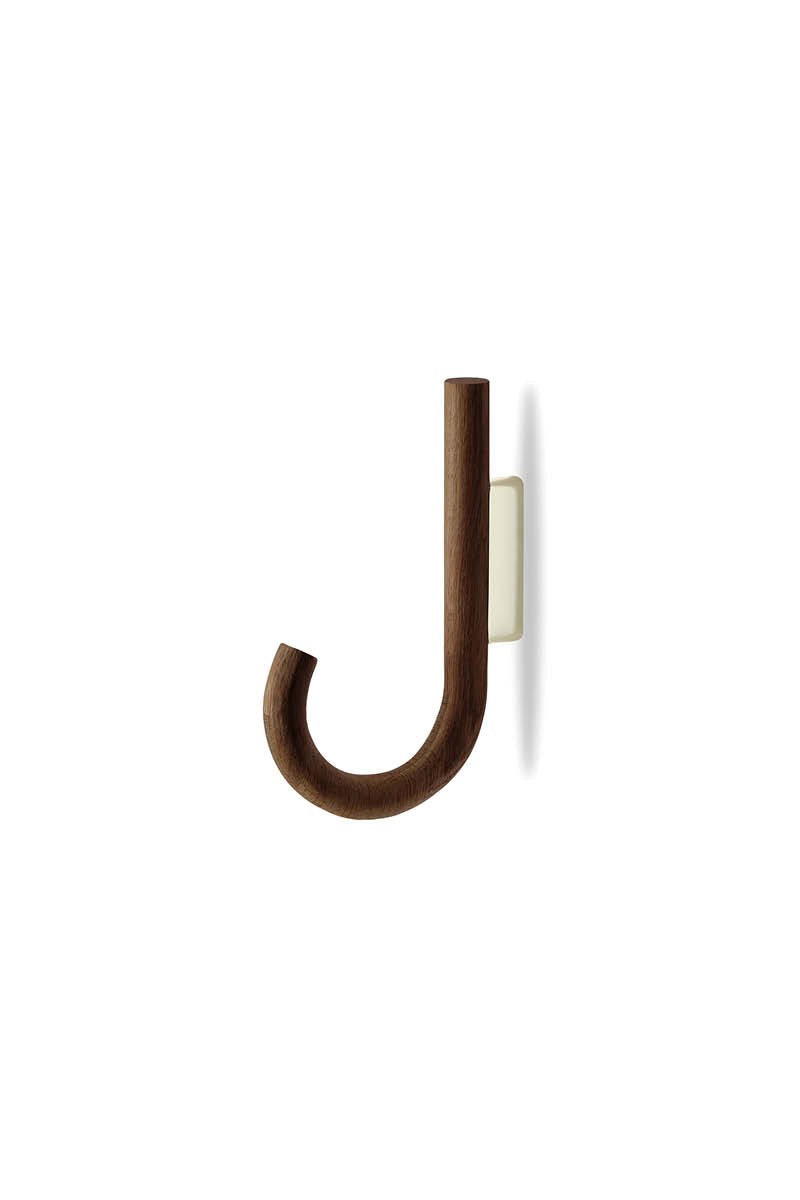 Hook knage valnød/ messing