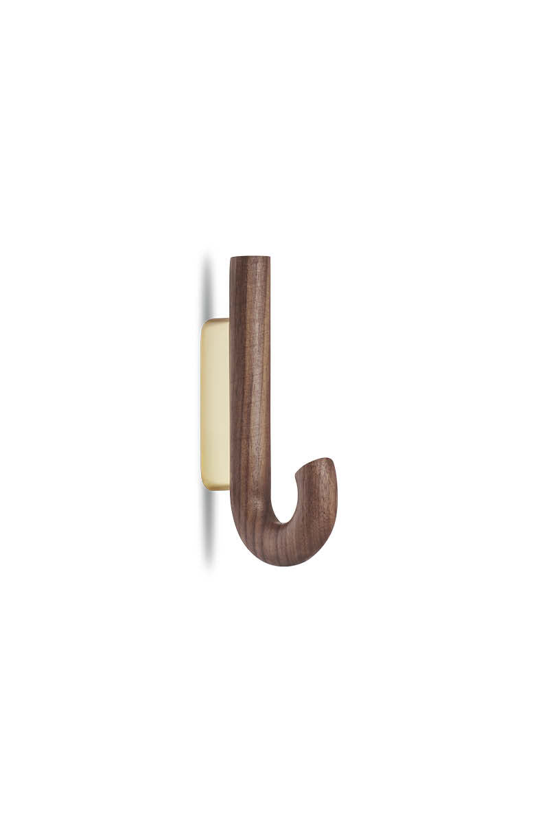 Hook mini knage valnød/ messing