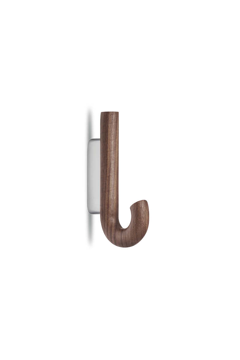Hook mini knage valnød/ krom