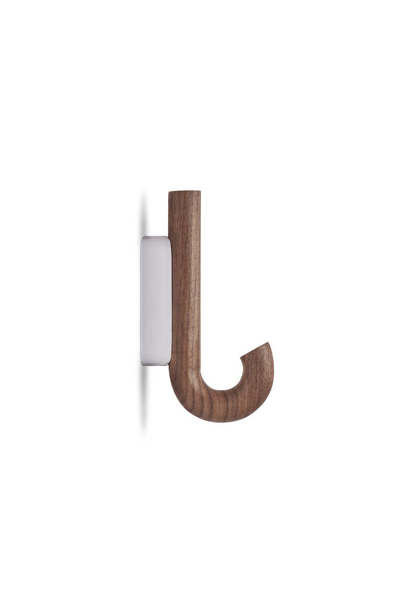 Hook mini knage valnød/ krom