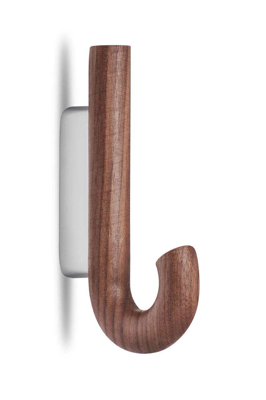 Hook mini knage valnød/ krom