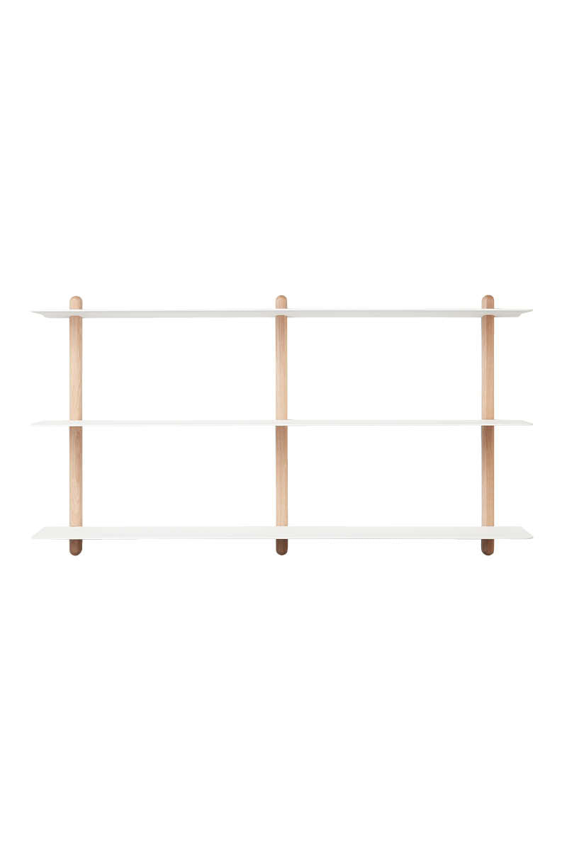 Nivo hylde stor D lys eg/ hvid