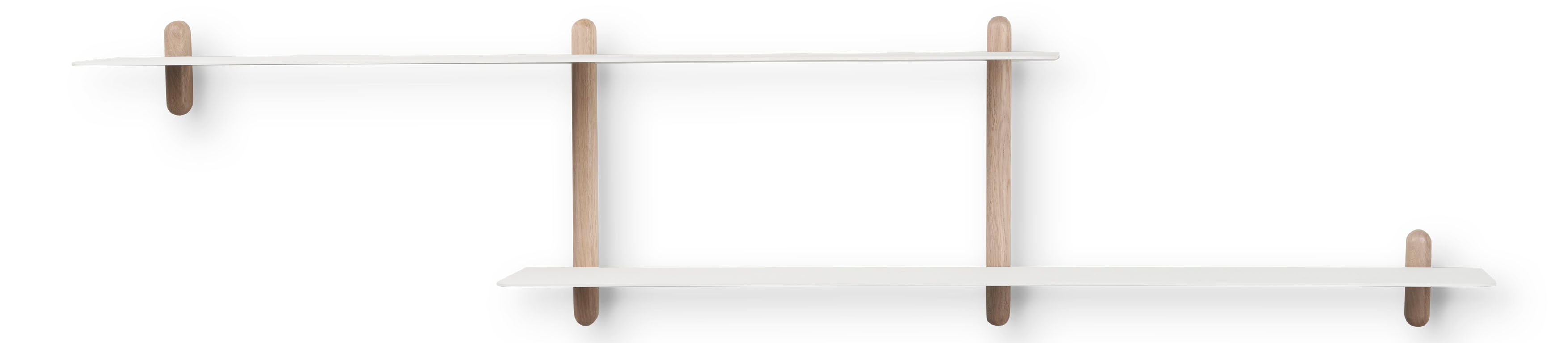 Nivo hylde H lys eg/ hvid