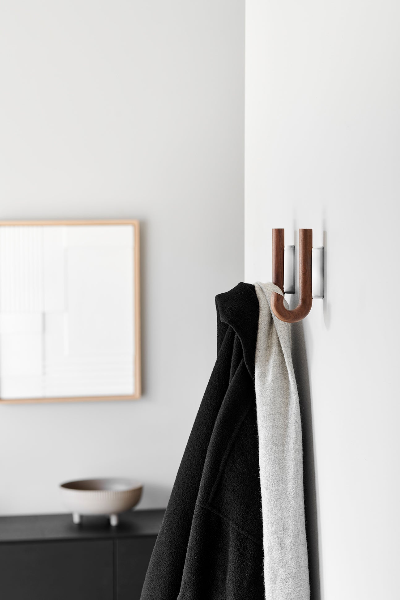 Hook mini knage valnød/ krom