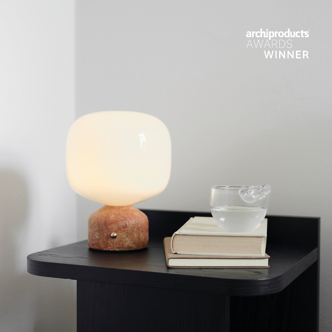 Meemo portable bordlampe gyldenrød marmor